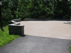 Patio Pavers with Surrounding Wall