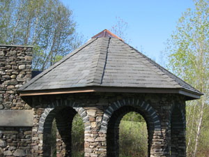 Stone Gazebo with Slate Roof