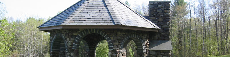 Stone Gazebo with Slate Roof