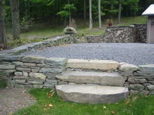 Natural Stone Steps and Stone Wall