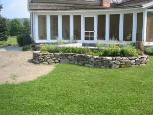 Stone Wall with Plant Bed