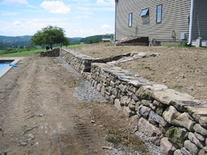 Stone Wall with Stone Steps
