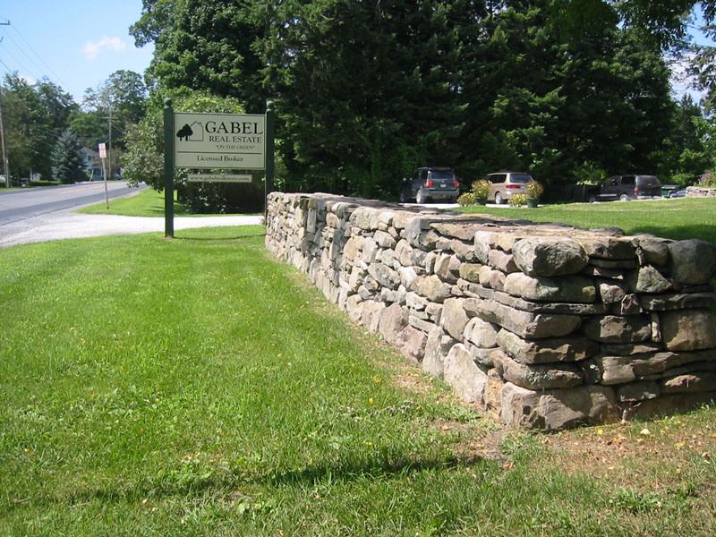 Stone wall along Road