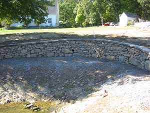 Stone Wall surrounding Pond