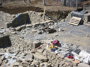 Stone Walls Depicting Old Barn Foundation